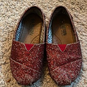 Red glitter shoes